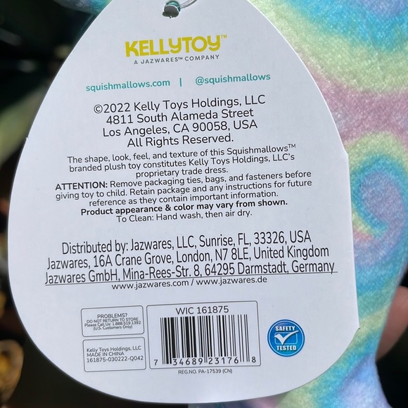 🌈Squishmallows Vive the Rainbow Tie-dye Axolotl - Picture 6 of 7